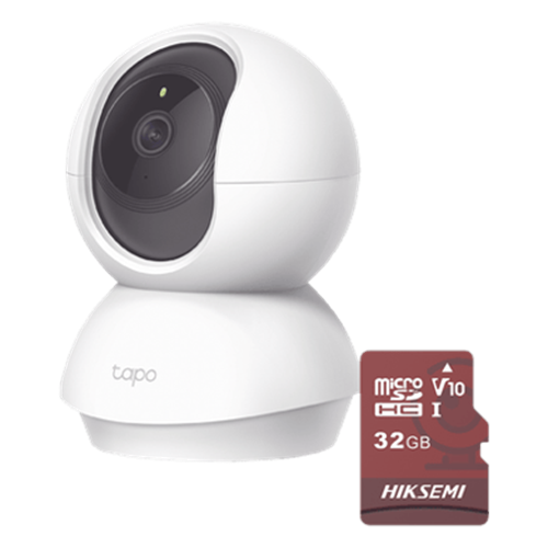 Kit de Cámara IP Wi-Fi / Incluye 1 Pieza Modelo TAPOC200 / 2 Megapixel / Utiliza La App Tapo / 1 Memoria Micro SD Hiksemi Modelo HS-TF-E1/32G