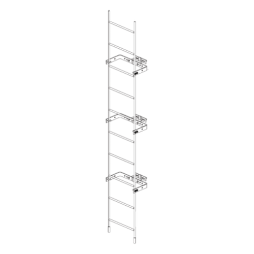 Escalera Exterma Sólida de 3 metros para Secciones 1 a 12 de Torres Super Titan (Incluye 3 Herrajes Sujetadores).