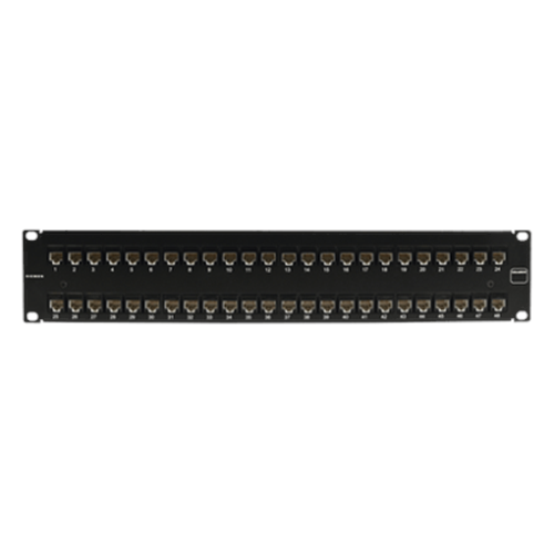 Patch Panel Ultramax. UTP, Precargado con Jacks Cat6, 48 Puertos, Plano, 2U