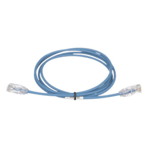 Cable de Parcheo TX6, UTP Cat6, Diámetro Reducido (28AWG), Color Azul, 7.32 Metros (24 Pies)