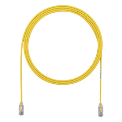 Cable de Parcheo TX6, UTP Cat6, Diámetro Reducido (28AWG), Color Amarillo, 1.22 Metros (4 Pies)