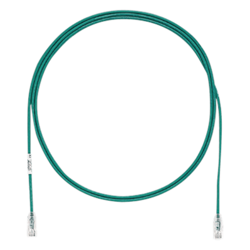Cable de Parcheo TX6, UTP Cat6, Diámetro Reducido (28AWG), Color Verde, 1.52 Metros (5 Pies)