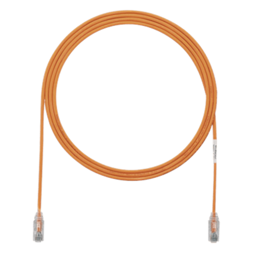 Cable de Parcheo TX6, UTP Cat6, Diámetro Reducido (28AWG), Color Naranja, 1.52 Metros (5 Pies)