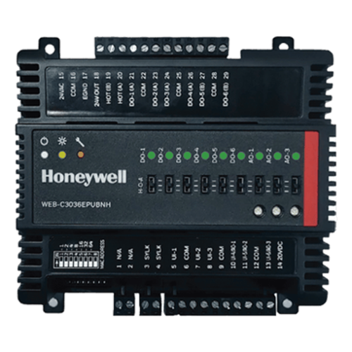 Controlador unitario compacto para automatización de edificios, capacidad de 150 puntos y 3 dispositivos