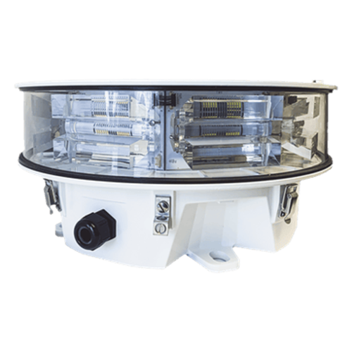 Baliza LED de Obstáculos Intensidad Media STAR Series / 20.000 cd Blanco/ 360° Cobertura Horizontal / IR Incluido 246 mW/sr / IP66 NEMA 4 / AC