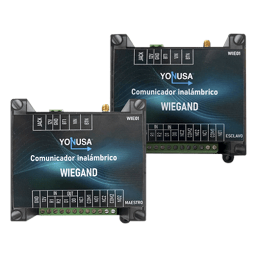 Convertidor de lectora para control de acceso (cableado a inalámbrico) / 1 Wiegand / 2 Relevadores / 2 Entradas / Hasta 1.6 KM de distancia