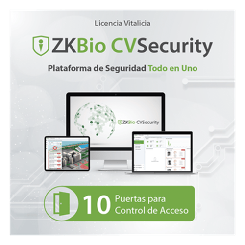 Licencia para ZKBio CVsecurity permite gestionar hasta 10 puertas para control de acceso